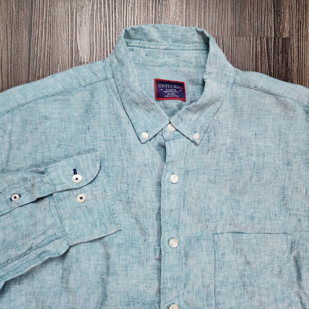 UNTUCKit Mens Dress Shirt XL Slim Oxford Cloth Cotton Long Sleeve Button Down